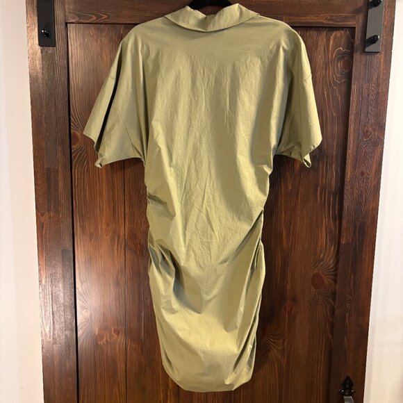 And Now This Women's Size Large Green Button-Front Ruched Dress NWT - Picture 3 of 4